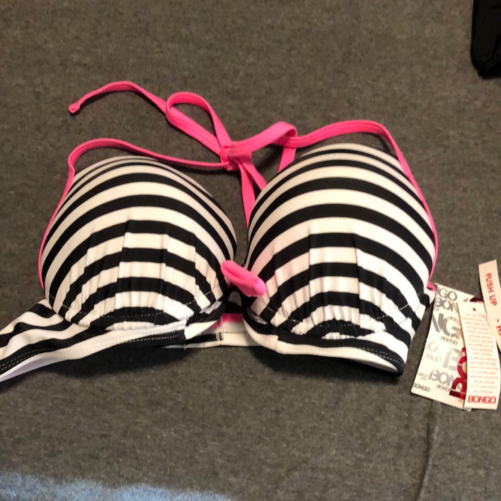 Bongo striped push up bikini top size M nwts top only